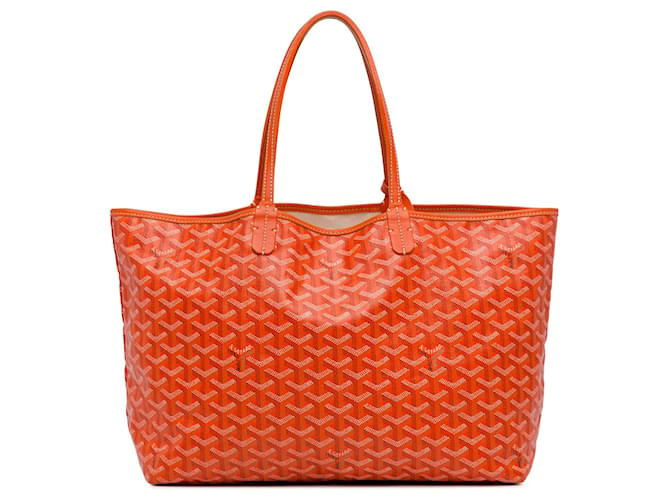 Orange Goyard Goyardine Saint Louis PM Tote Bag Leather  ref.1424023