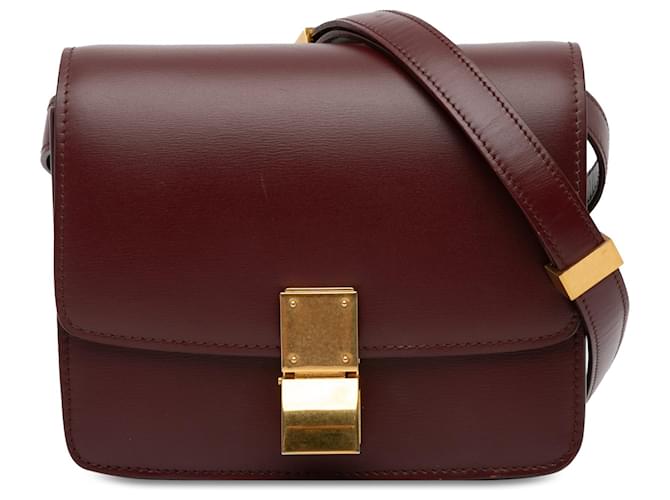 Céline Red Celine Small Classic Box Crossbody Bag Leather  ref.1424032