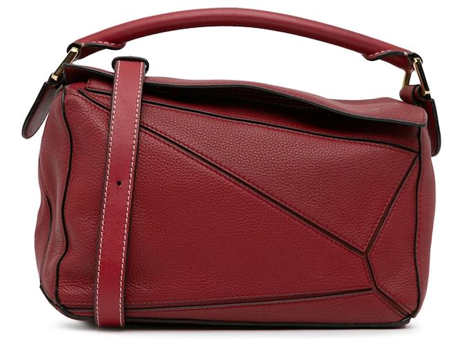 Red LOEWE Small Puzzle Satchel Leather  ref.1424035