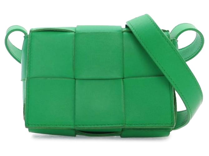 Green Bottega Veneta Candy Intrecciato Cassette Crossbody Leather  ref.1424045