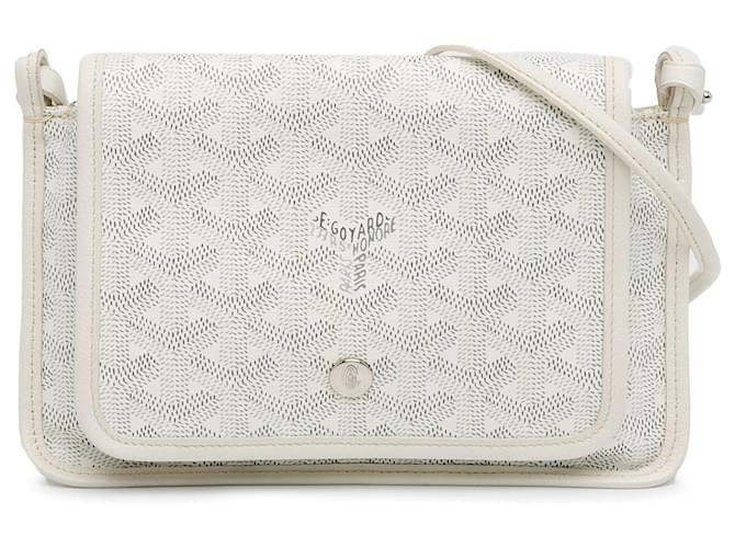 Borsa a tracolla Goyard Goyardine Plumet Pocket Wallet bianca Bianco Pelle  ref.1424046