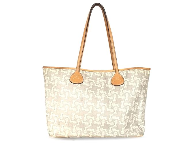 Céline White Celine Carriage Tote Leather  ref.1424052