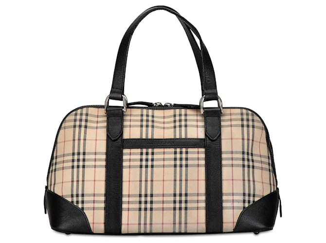 Sac à main en check House marron de Burberry Cuir  ref.1424109