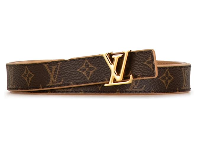 Brown Louis Vuitton Monogram Initiales Reversible Belt Cloth  ref.1424115