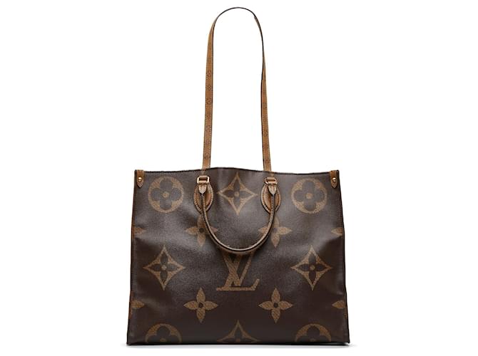 Bolso OnTheGo GM Monograma Inverso Gigante Louis Vuitton marrón Castaño Lienzo  ref.1424128