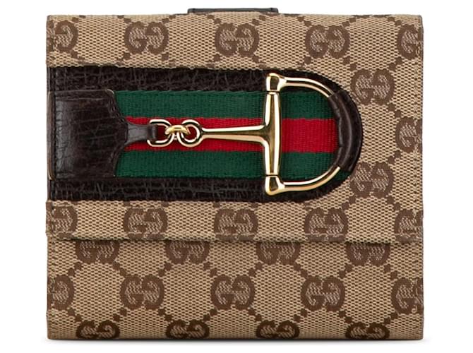 Petit portefeuille Hasler en toile GG marron de Gucci  ref.1424182