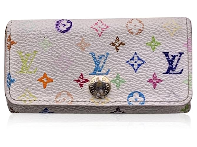 Louis Vuitton Porte-clés Multicles 4 Murakami Multicolore Blanc Toile  ref.1424258