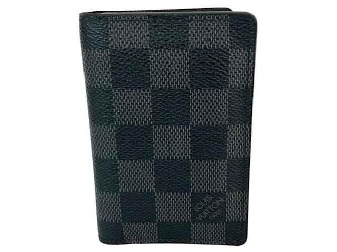 Carteira de cartão Louis Vuitton Masculina Damier Graphite Preto Lona  ref.1424284