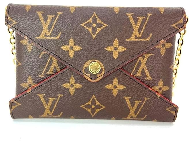 LOUIS VUITTON Kirigami Pochette Rouge Sac Bandoulière Moyen Toile Marron  ref.1424292