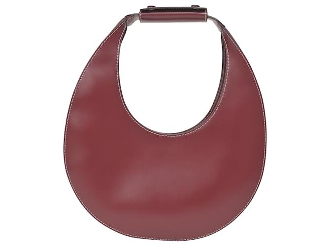 Bolsa Moon Staud em couro bordô Vermelho Bordeaux  ref.1424330