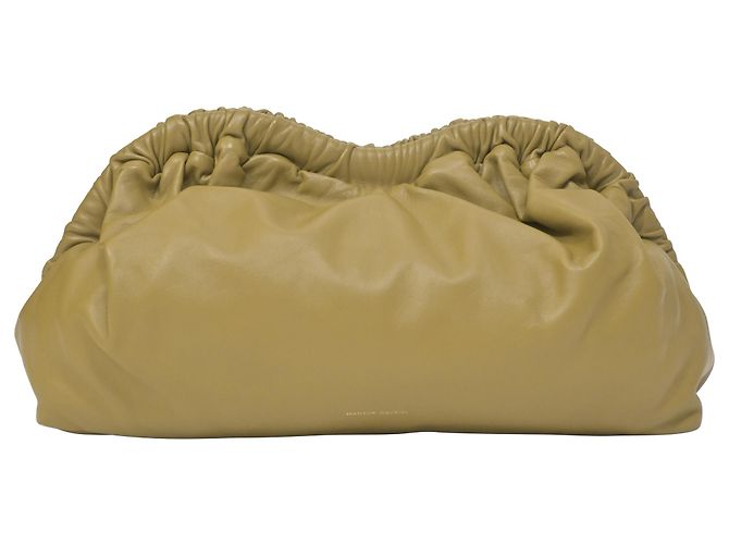 Mansur Gavriel Cloud Clutch Pomelo en cuir olive Vert Vert olive