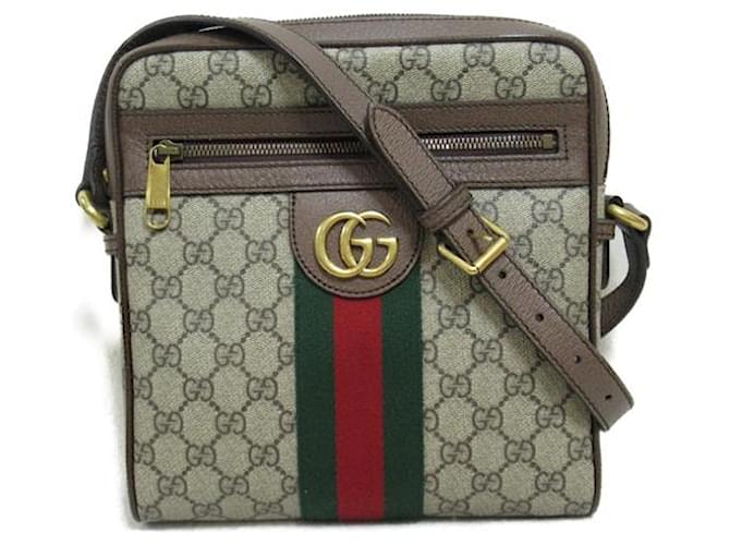 Gucci Ophidia Shoulder Bag Canvas Shoulder Bag 547926 in Great Condition Beige Cloth  ref.1424349