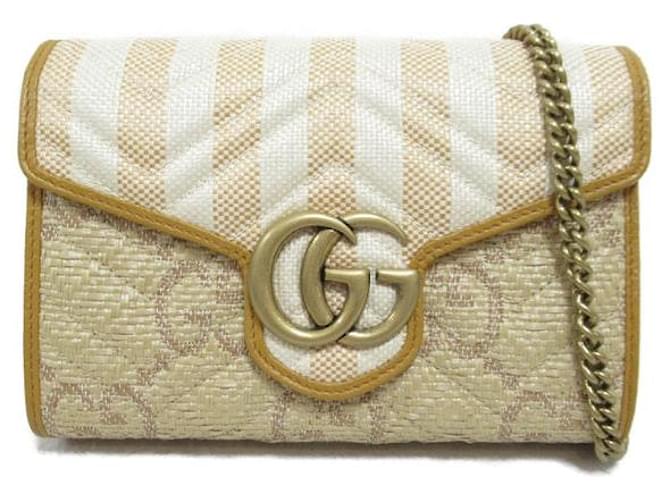 Borsa a tracolla Gucci GG Raffia Marmont  Borsa a tracolla in materiale naturale 475000,0 in ottime condizioni Marrone  ref.1424354