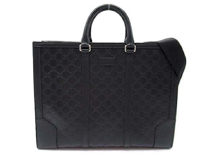 Sac tote en cuir Gucci Guccissima 2Way 428043 en très bon état Noir  ref.1424355