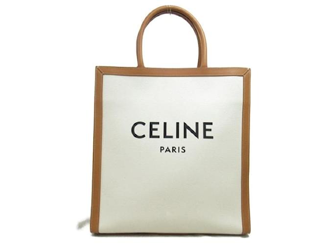 Céline Celine Vertical Coverage Tote Bag Canvas Tote Bag 190402BNZ.02NT in Great Condition White Cloth  ref.1424357