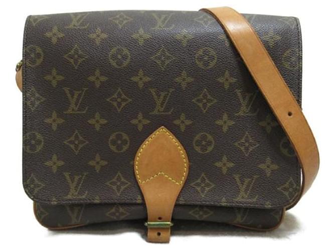 Louis Vuitton Cartouchiere 26 Canvas Shoulder Bag M51252 in Good Condition Brown Cloth  ref.1424365