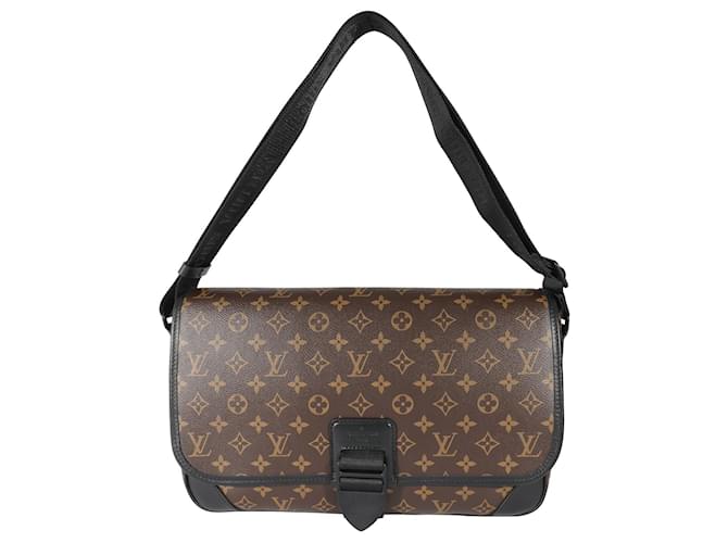 Sac messager Archy GM en toile Monogram Macassar Louis Vuitton Noir  ref.1424383