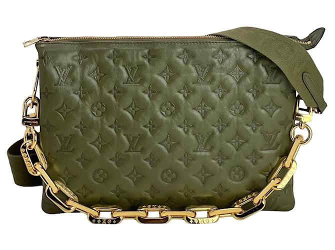 LOUIS VUITTON Coussin MM Khaki Shoulder Bag Green Leather ref