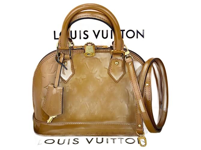 LOUIS VUITTON Vernis Alma BB Rose Velours M91585 Borsa a spalla usata Rosa Pelle  ref.1424425