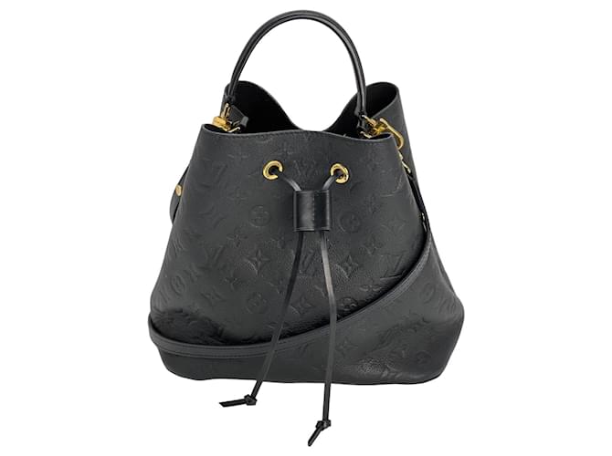 LOUIS VUITTON Noenoe MM Bolsa Tote em couro Monogram Empriente preta Preto  ref.1424436