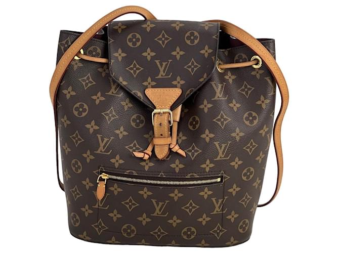 LOUIS VUITTON Montsouris NM Monogram Backpack Brown Cloth  ref.1424441