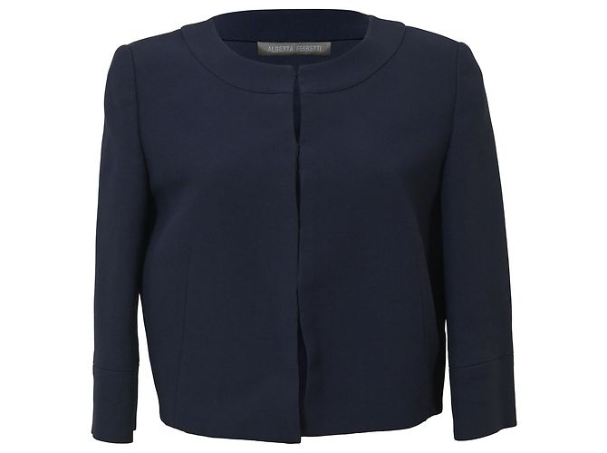 Alberta Ferretti Bolero in Navy Blue Rayon