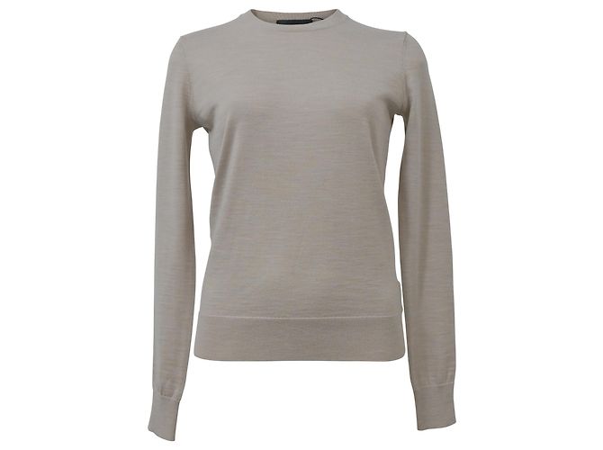 Theory Regal Rundhals-Pullover aus Ecru-Wolle Weiß Roh