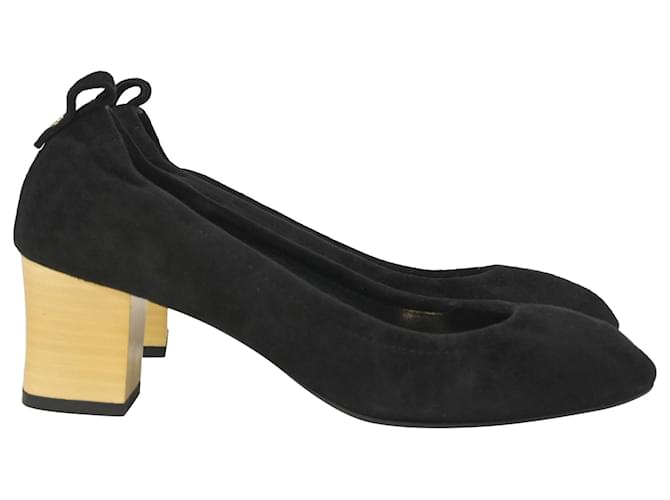 Lanvin Cube-Heel Pumps in Black Suede  ref.1424468