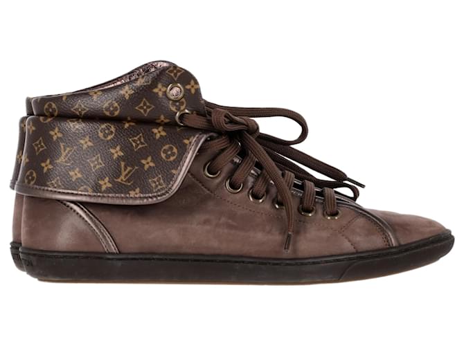 Louis Vuitton Brea Sneaker Boots in Brown Monogram Canvas & Leather  Cloth  ref.1424469