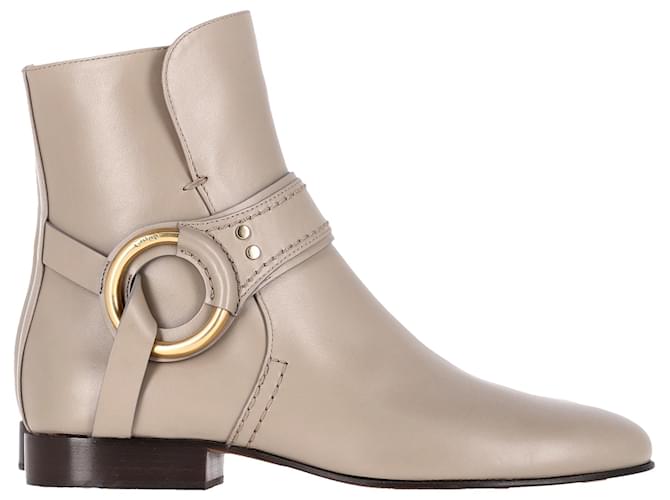 Chloé Demi Ankle Boots in Beige Leather   ref.1424472