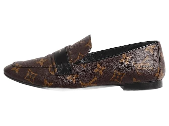 Louis Vuitton Brown Monogram loafers - size EU 36 Leather  ref.1424487