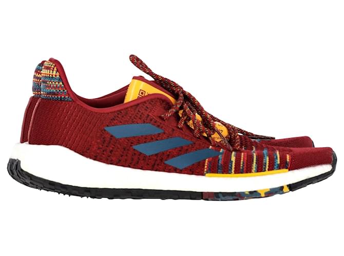 Sneakers Adidas x Missoni Pulseboost HD in tessuto a maglia bordeaux