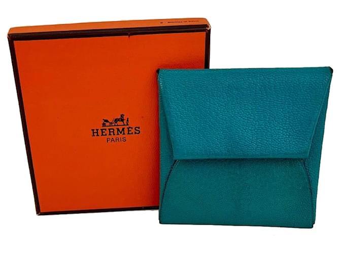 Hermès Chevre Mysore Bastia Verso Coin Purse W/Added Chain Preowned Leather  ref.1424511