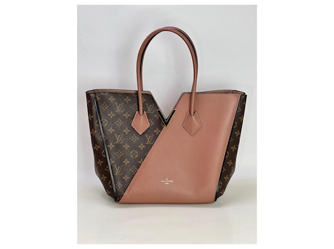 LOUIS VUITTON Kimono de piel de ternera Monogram Bois De Rose V Tote Castaño Lienzo  ref.1424544