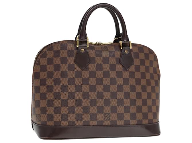 LOUIS VUITTON Bolsa de Mão Alma Damier Ebene N51131 LV Auth 76329  ref.1424771