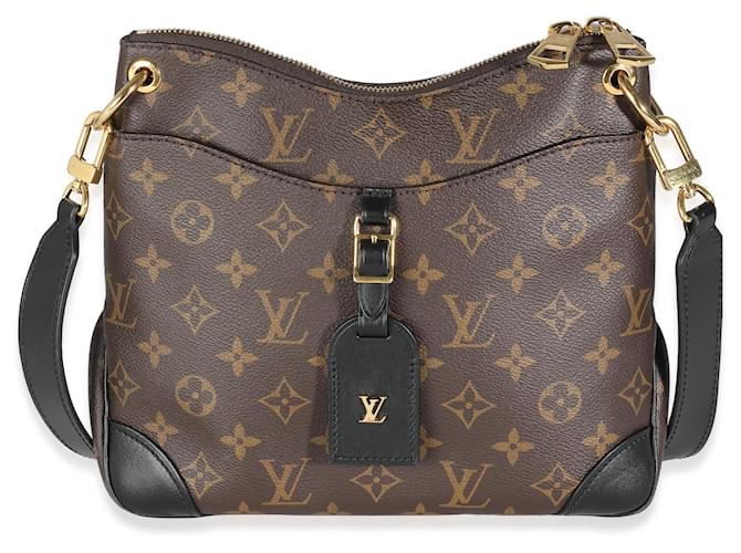 Louis Vuitton Monograma Negro Canvas Odeon PM Castaño Lienzo  ref.1424916