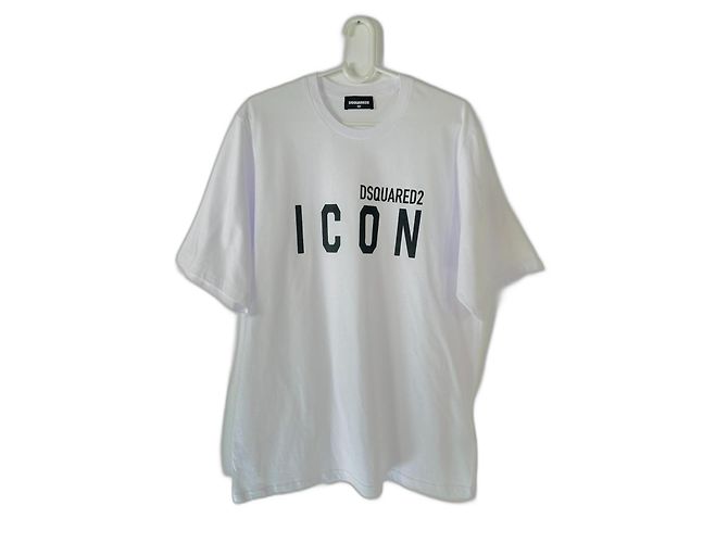 Camiseta Dsquared2 Icon Logo de Algodón Negro Blanco