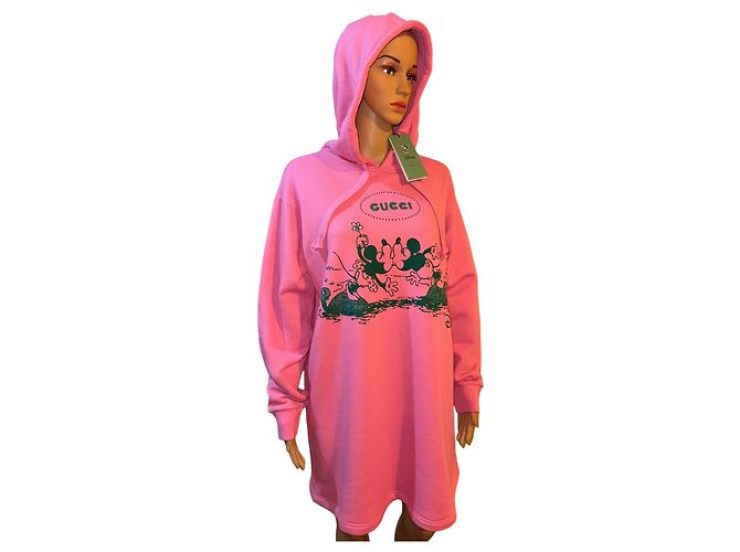 Vestido sudadera maxi Gucci Disney x Gucci rosa de algodón