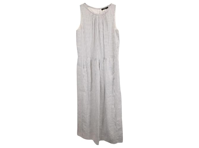 Robe maxi sans manches rayée Weekend Max Mara en coton bleu clair  ref.1425048