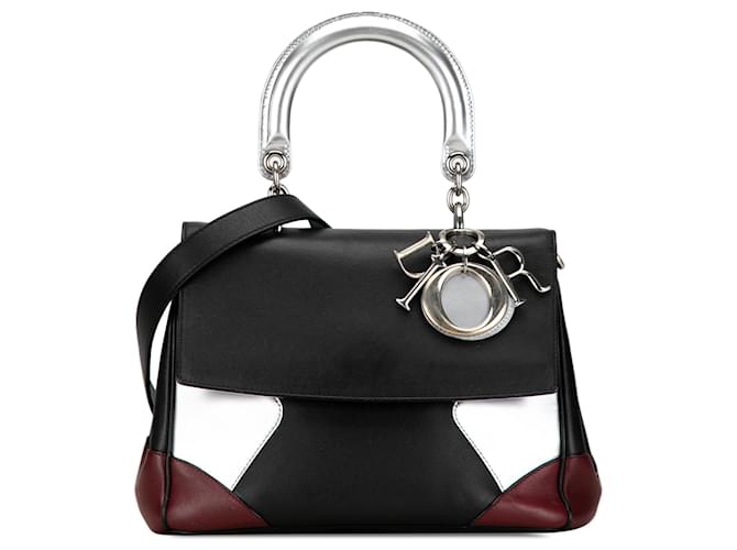 Dior Black Small Tricolor Be Dior Flap Leather Pony-style calfskin  ref.1425117