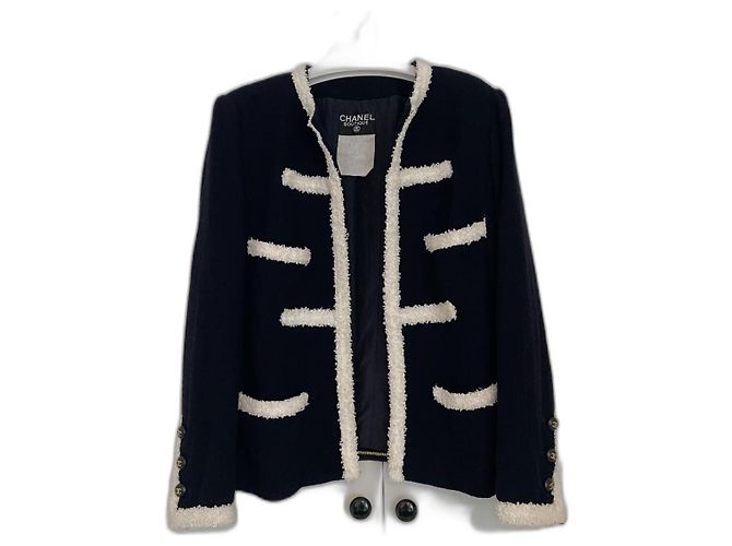 Cambon Chanel 1995 runway Navy Blue Jacket Dark blue