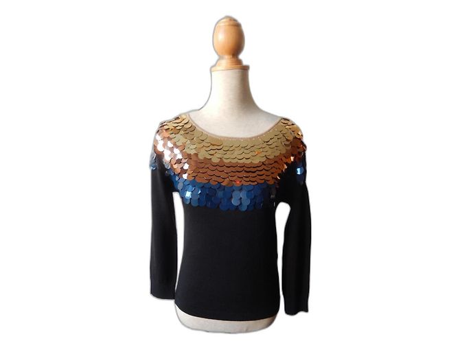 schwarzer Paillettenpullover Sonia Rykiel - 36 FR
