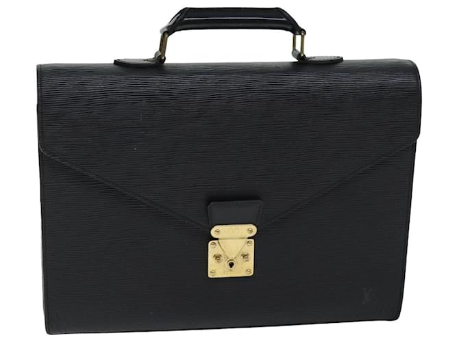 LOUIS VUITTON Epi Serviette Conseiller Briefcase Black M54422 LV Auth ep4520 Leather  ref.1425240