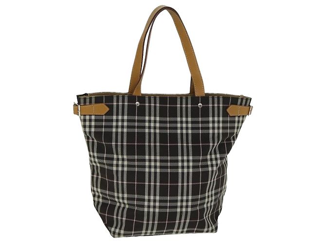 Bolsa tote de nylon marrom Burberry Nova Check Blue Label Auth bs15120