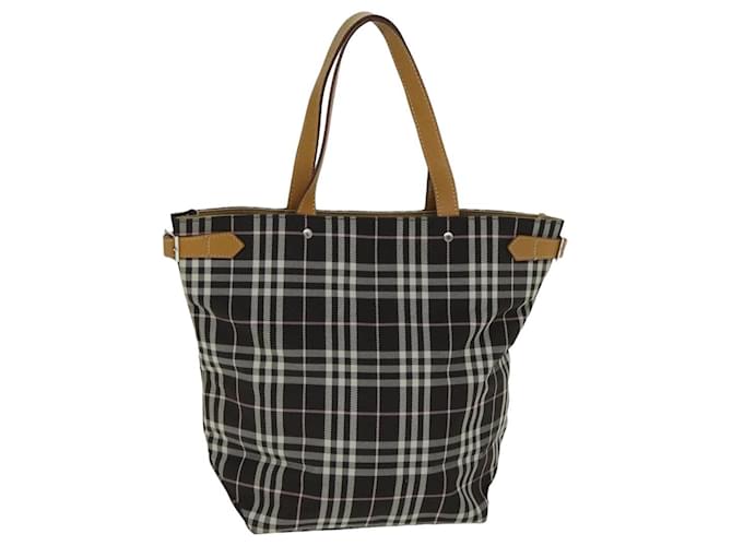 Bolso tote de nylon marrón Burberry Nova Check Blue Label Auth bs15120 Castaño  ref.1425275