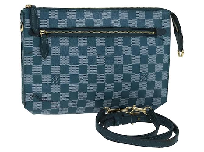 LOUIS VUITTON Damier Color Module Clutch Bag 2way Cyan N41310 LV Auth bs15041  ref.1425286