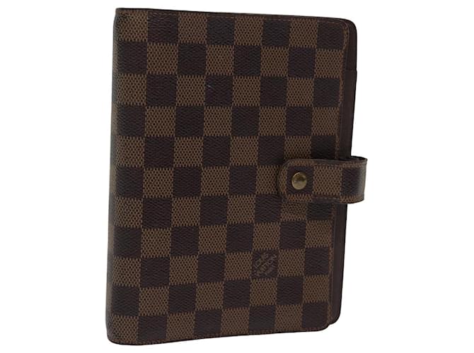 LOUIS VUITTON Agenda MM Damier Ebene Cubierta R20240 LV Auth 76230  ref.1425325