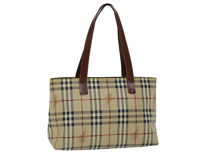 Borsa Tote Burberry Nova Check in pelle PVC beige Auth ep4423  ref.1425348