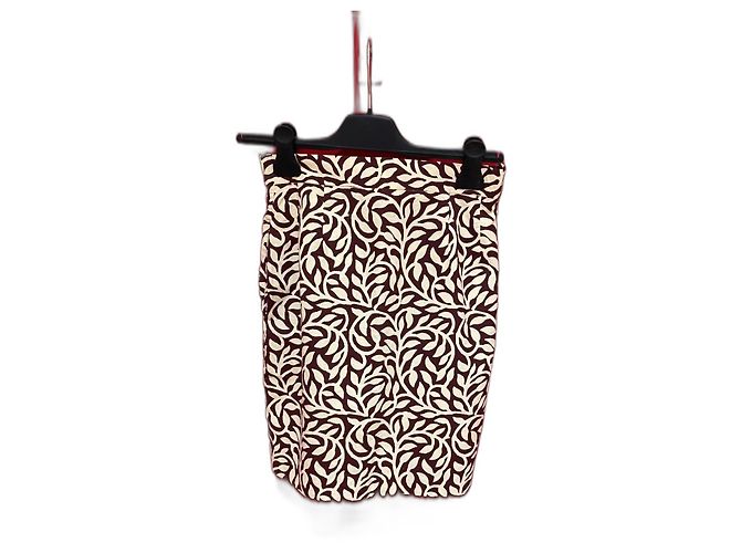 Falda Soeur de algodón marrón y crema Talla 34 Multicolor