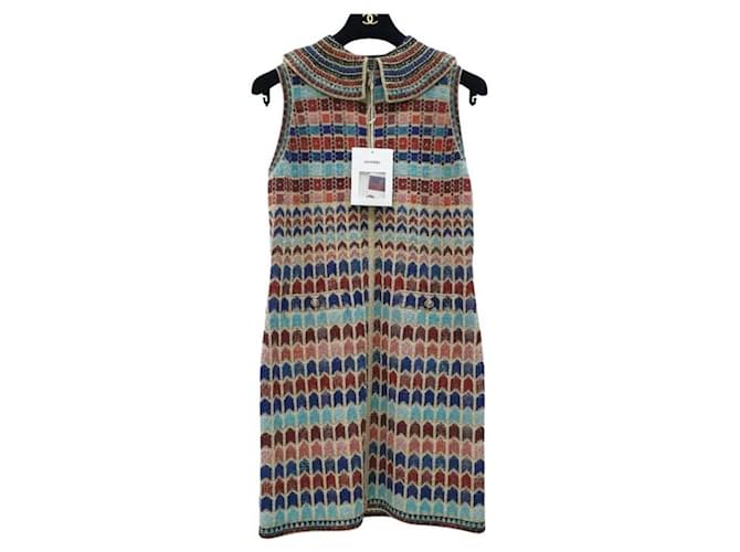 Vestido de punto multicolor de Chanel 2019 Tweed  ref.1425383